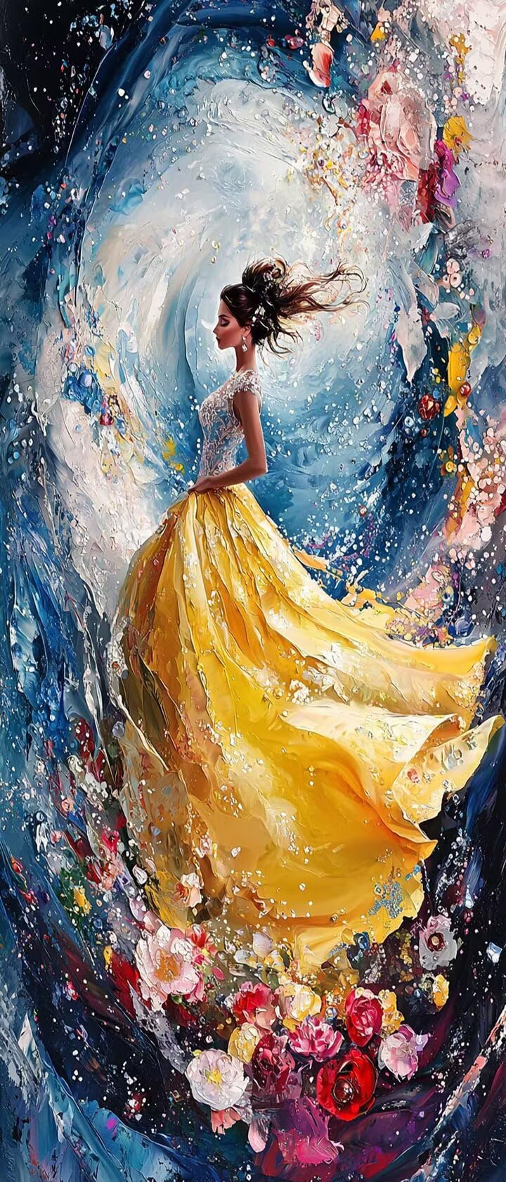Malen Nach Zahlen 50x150cm Leinwand Schönheit Malen Nach Zahlen Erwachsene mit Ohne Rahmen, DIY Kreativ Set für Erwachsene mit Pinseln und Acrylfarbe, Zimmer Deko Frauen 1 Landschaft Geschenk, P0M-413