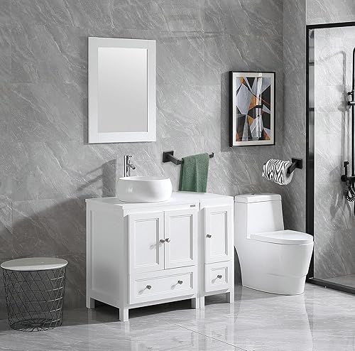 Miniatura 6 de SHUNLI Soporte de papel higiénico negro + soporte para toalla de mano, juego de accesorios de baño de 2 piezas, toallero de anillo para toalla