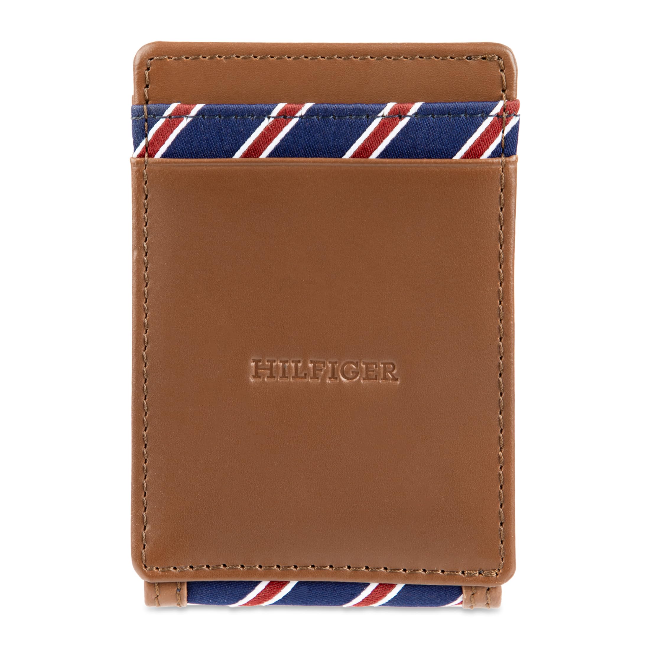 Tommy Hilfiger Men's Tie Fabric Magnetic Front Pocket Wallet
