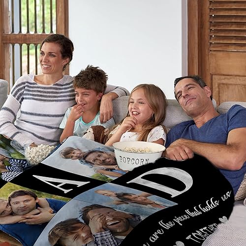 Miniatura 8 de Manta personalizada para papá, manta personalizada para papá de hija, hijo, esposa con imágenes, regalos de cumpleaños únicos para el mejor papá,