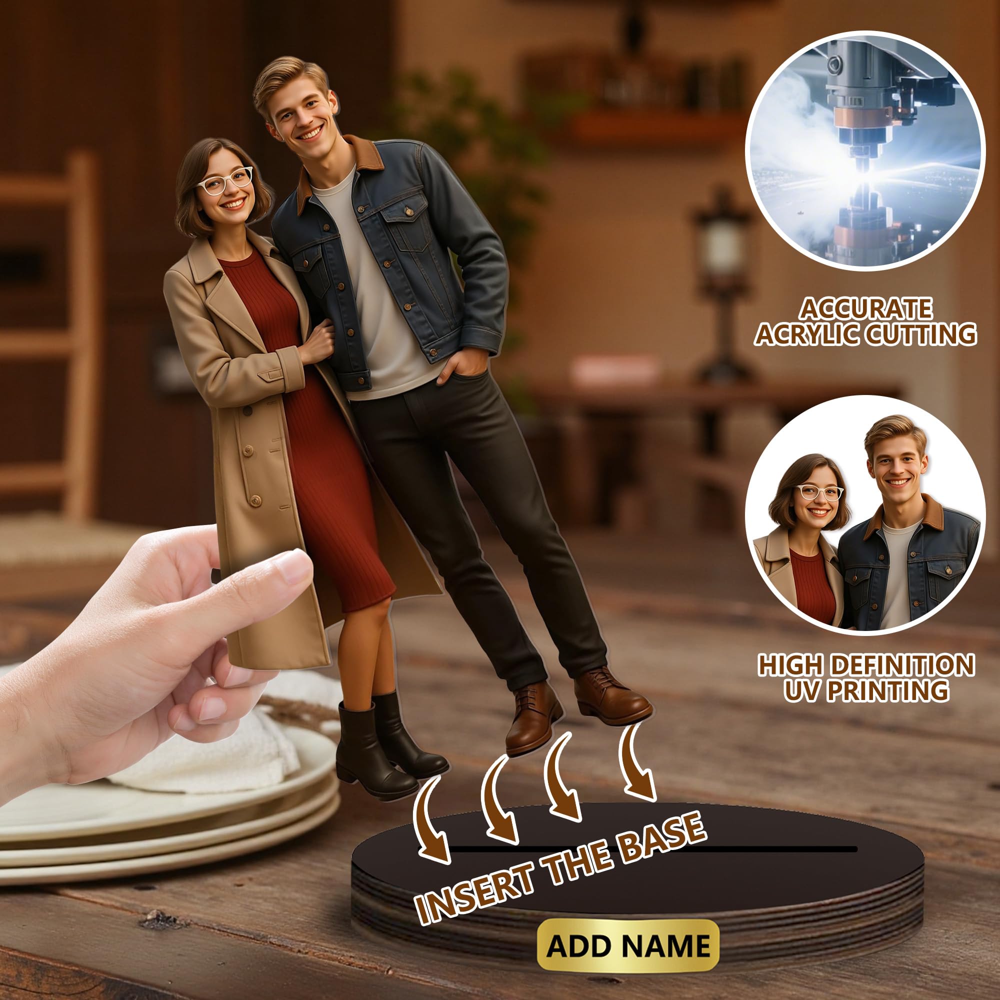 Figura Personalizada con Foto en Caricatura, Decoración Escritorio, Regalo San Valentín
