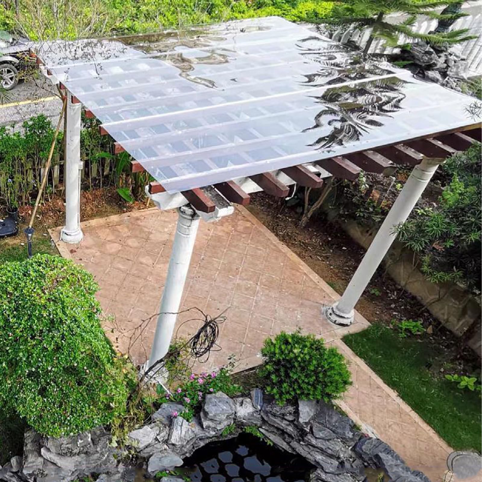 Placas de Invernadero Planchas de Policarbonato Transparentes Paneles de Techo Láminas de Plástico 1,5mm,Marquesinas Exterior para Puertas Ventanas,Toldo Cubierta de Jardín (0,5m x 1m)