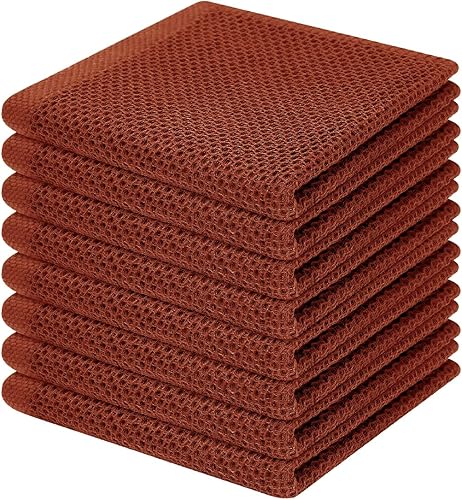 Miniatura 10 de Homaxy Paños de cocina de 100% algodón con tejido gofre, toallas de cocina ultra suaves, absorbentes, de secado rápido, 12 x 12 pulgadas, paquete