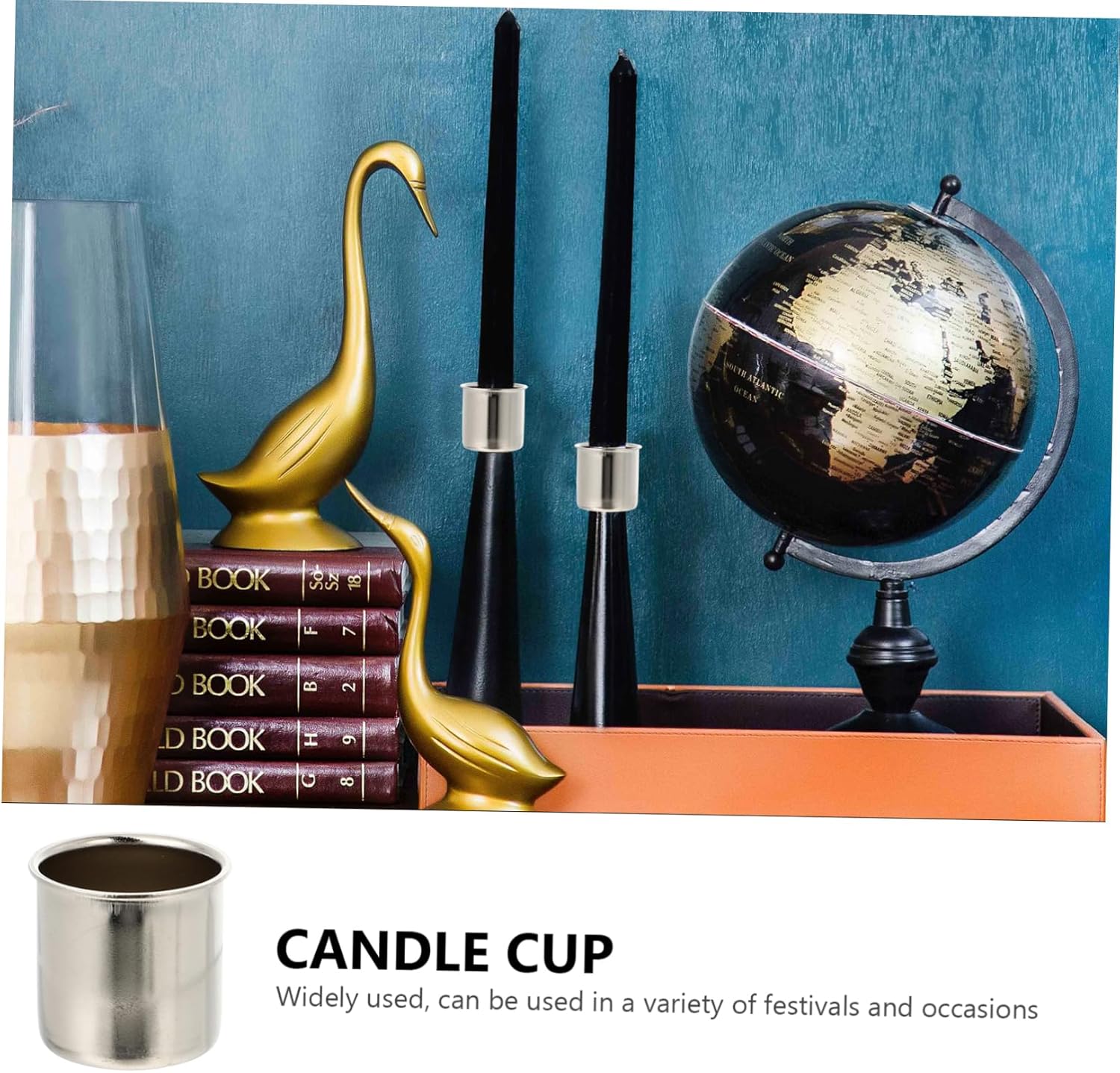 PRETYZOOM 2sets Iron Candle Cup Christmas Dinner Table Decor DIY Xmas Candleholder Table Candlestick Decor for Wedding Banquet 10pcs*2