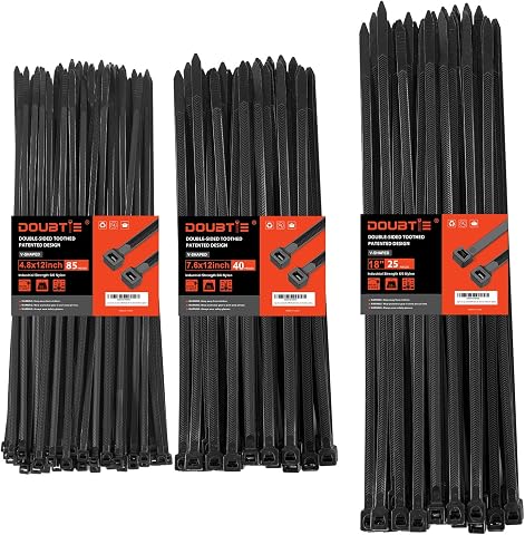 Zip Ties Heavy Duty ,12+12+18 Inch V-Shaped Toothed Doubl...