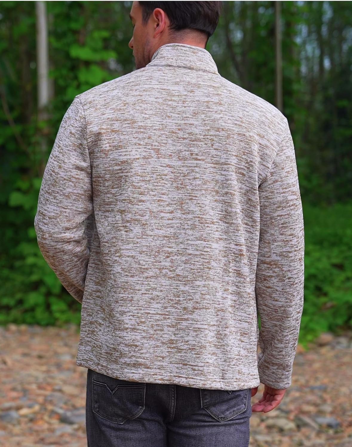 COOFANDY Mens Fleece Jacket Zip Up Lightweight Sweater Jackets Casual Warm with Pockets for Home Office Hiking - Image 4