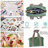 Vista 4 de 12 Inch Canvas Tool Bag, Small Tool Bag for Men, Large Capacity Wide Mouth Tool Organizer Tote Bag for Storage Hand Tools Wrenches (Green, 12 Inch)