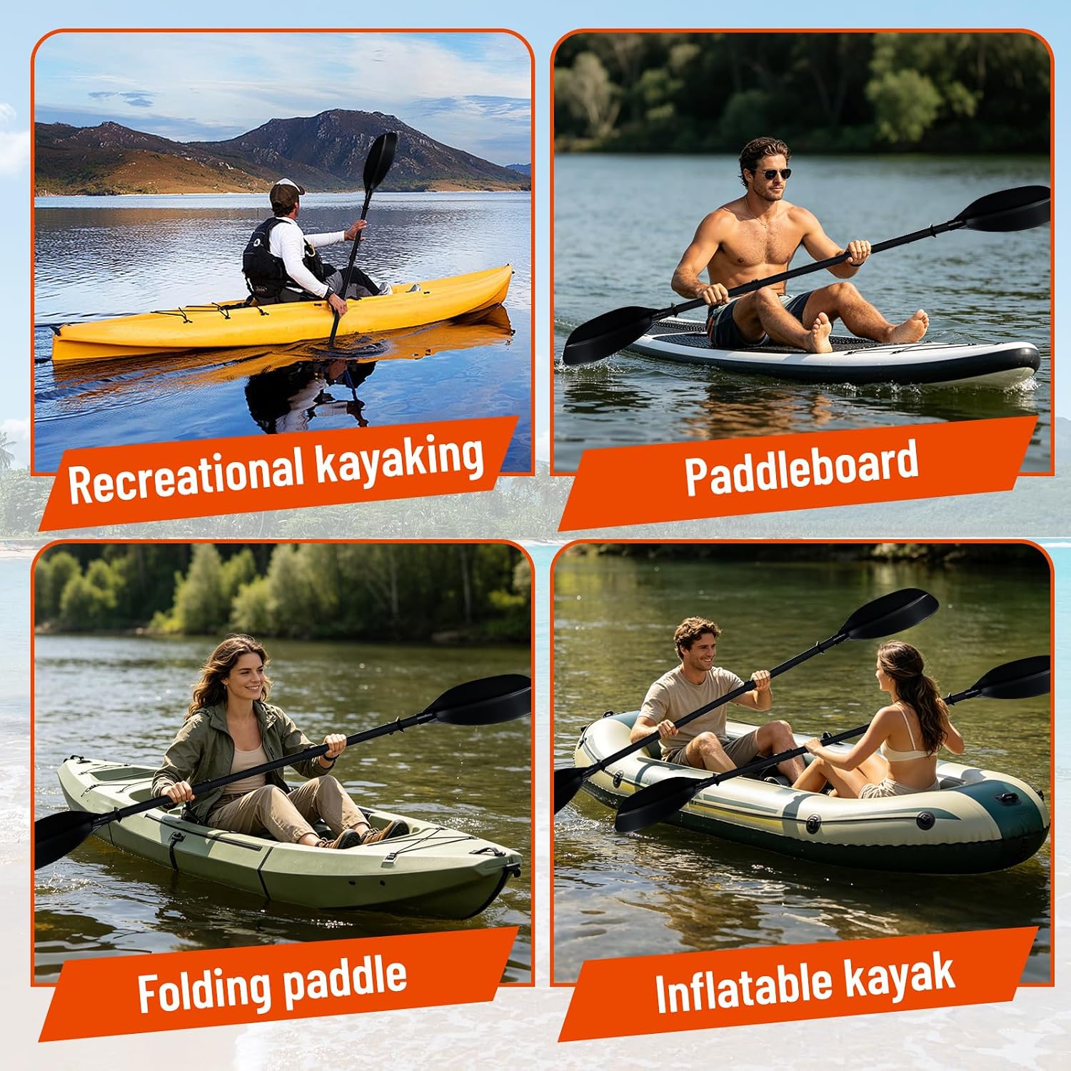 Kayak Paddle, 60" to 90" Canoe Paddle Telescoping Adjustable for Boat Oars Fishing Adults with Kayak Paddles Leash with Kayak Paddles Leash Steel Material