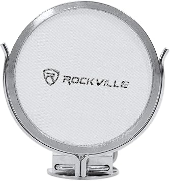 Rockville RCM03 Pro Studio Recording Condenser Microphone + Metal Shock Mount Bundle 512 Audio Warm Audio 512-POP with Professional Metal Pop Filter Gooseneck Clamp 2 Pack