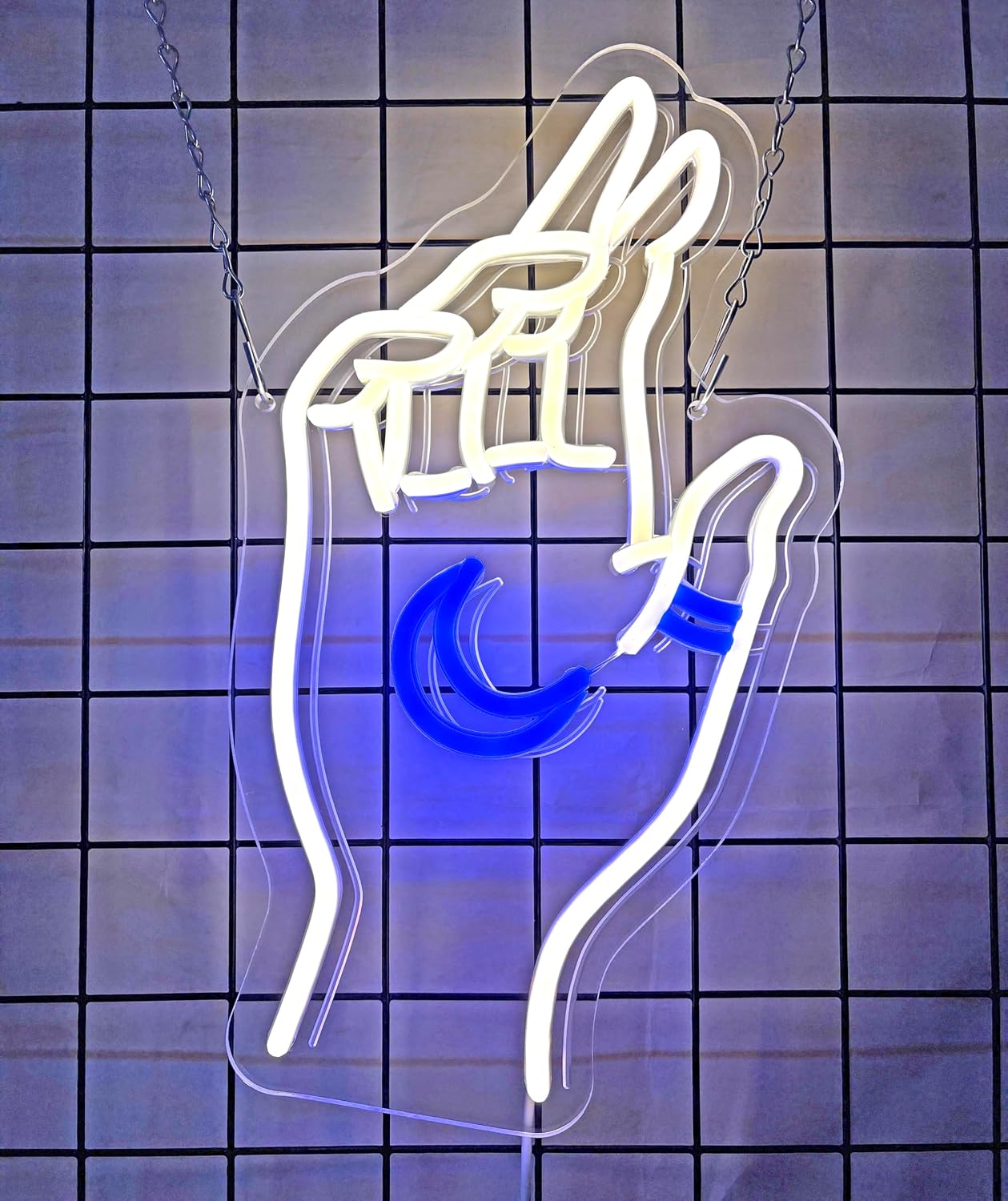 Hand of Manifestation Neon Sign Moon Neon Light Up Sign for Room Wall Decor Man Gaming Room, Kids Room, Bar Decoration, Birthday Party Gifts image 2