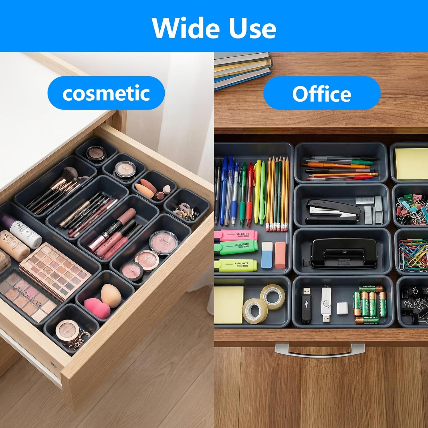 [50PCS IN 5 SIZE] Tool Box Organizer Tray, Toolbox Organizers, Tool Desk Drawer Organizer, Tool Organizers and Storage for Rolling Tool Chest Cart Cabinet Workbench Drill Bit Parts