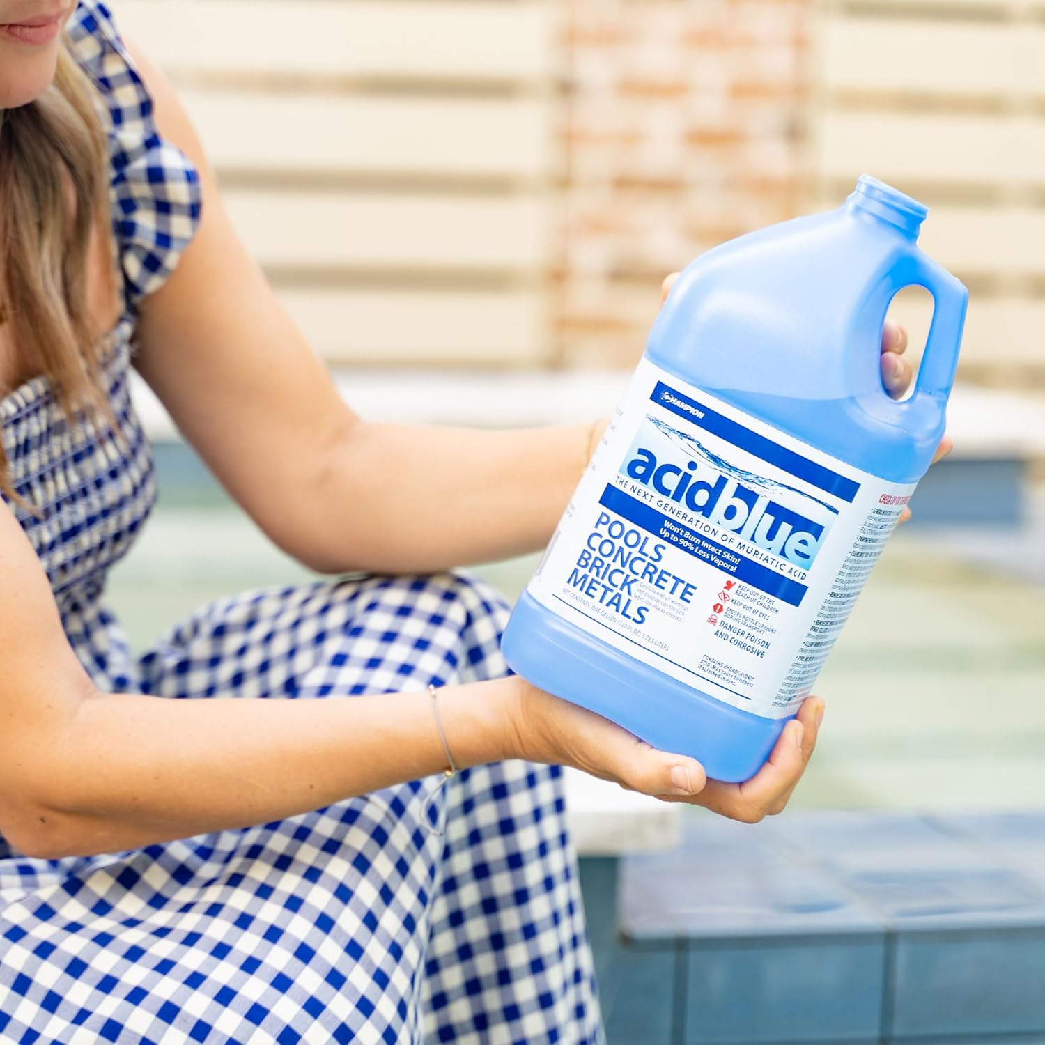 Champion Acid Blue Easy to Use Muriatic Acid for Removal of Stains on Driveways or Garage Floors with Vapor Reduction Technology (2 Pack)