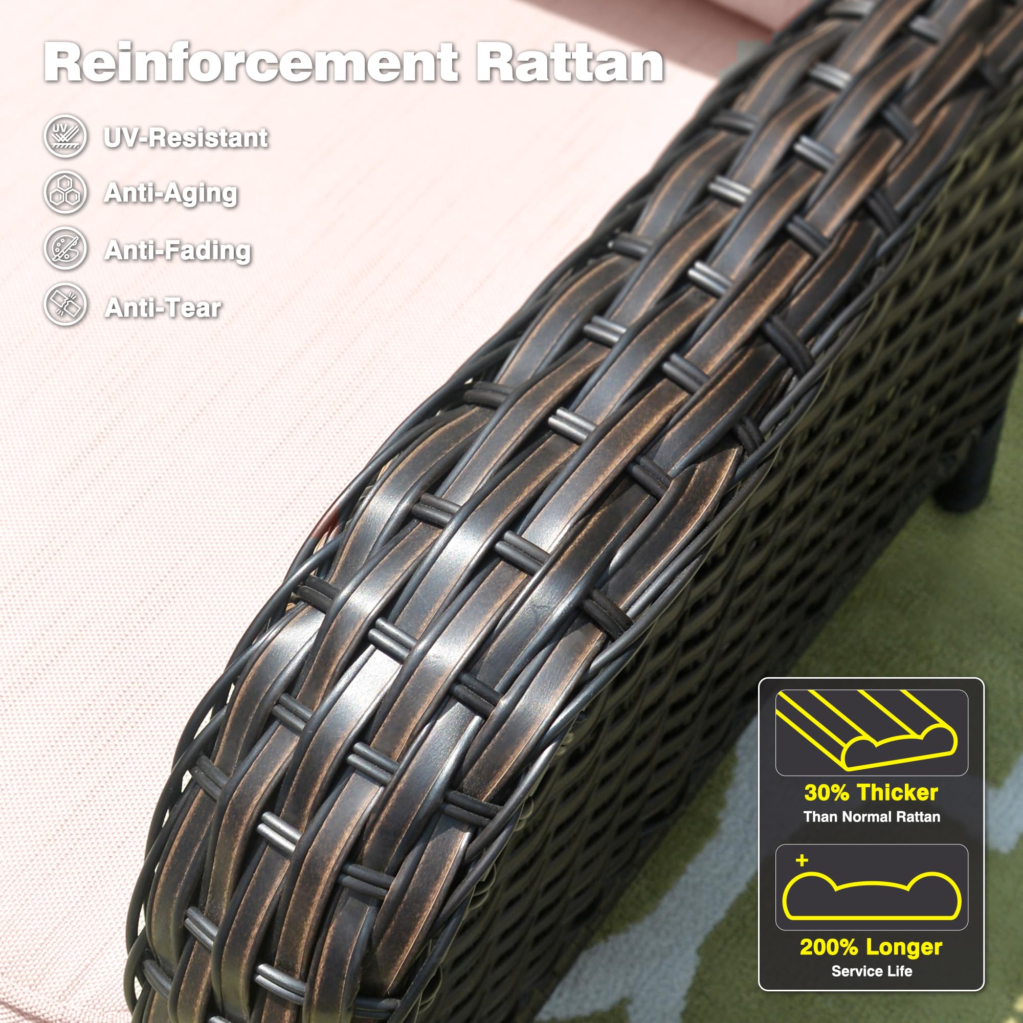 )vios Patio Furniture Set, 5 Piece Outdoor Wicker High Back