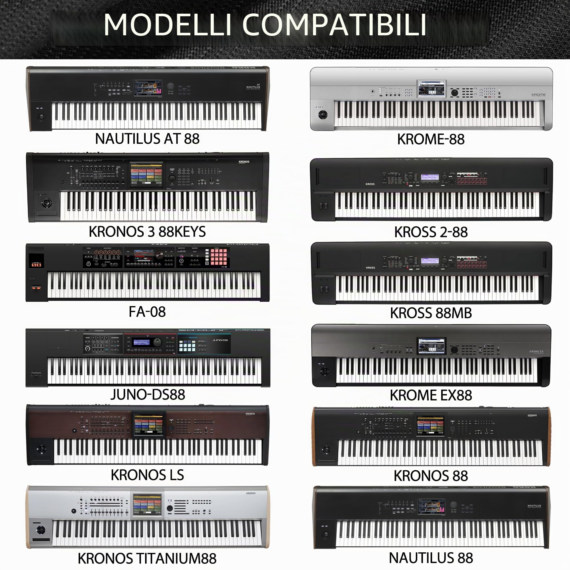 Musiin Deluxe Keyboard Dust Cover - Compatible with KORG NAUTILUS AT 88, NAUTILUS 88, KRONOS 88, KRONOS Titanium 88, KROME EX88, KRONOS LS and More 88-Key Synthesizers offering full-cover protection