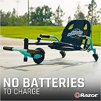 Vista 6 de Crazy Cart Shuffle de Razor – Kart de deriva con propulsión infantil para edades de 4 años en adelante, tecnología Crazy Cart Drift Bar, marco