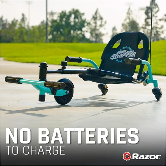 Razor Crazy Cart Shuffle Kid-Powered Drifting Go-Kart for Ages 4+, Crazy Cart Drift Bar Technology, Adjustable Frame with 5 Length Settings