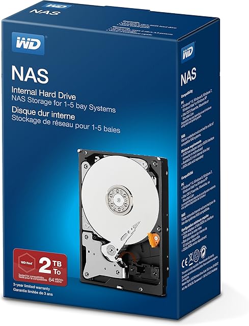 WD Red 2TB NAS 3,5" wewnętrzny dysk twardy, klasa 5400 obr./min, SATA 6 Gb/s, SMR, pamięć podręczna 256 MB