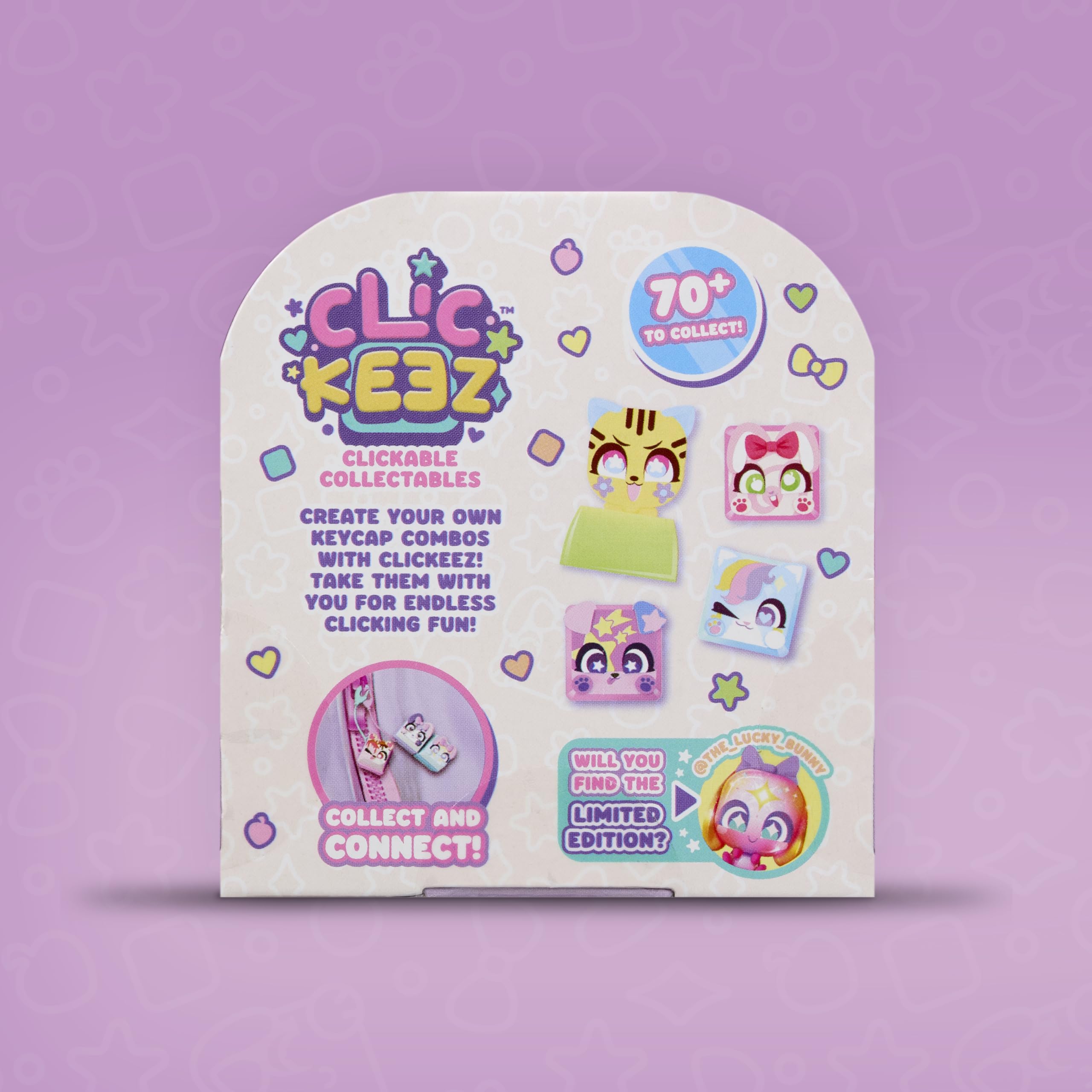 Condition photo showing New/Like New for 2-Pack | 2 Collectible Character Keyboard Keys Click and Clack | Create Your Own Keychain | Ages 6+