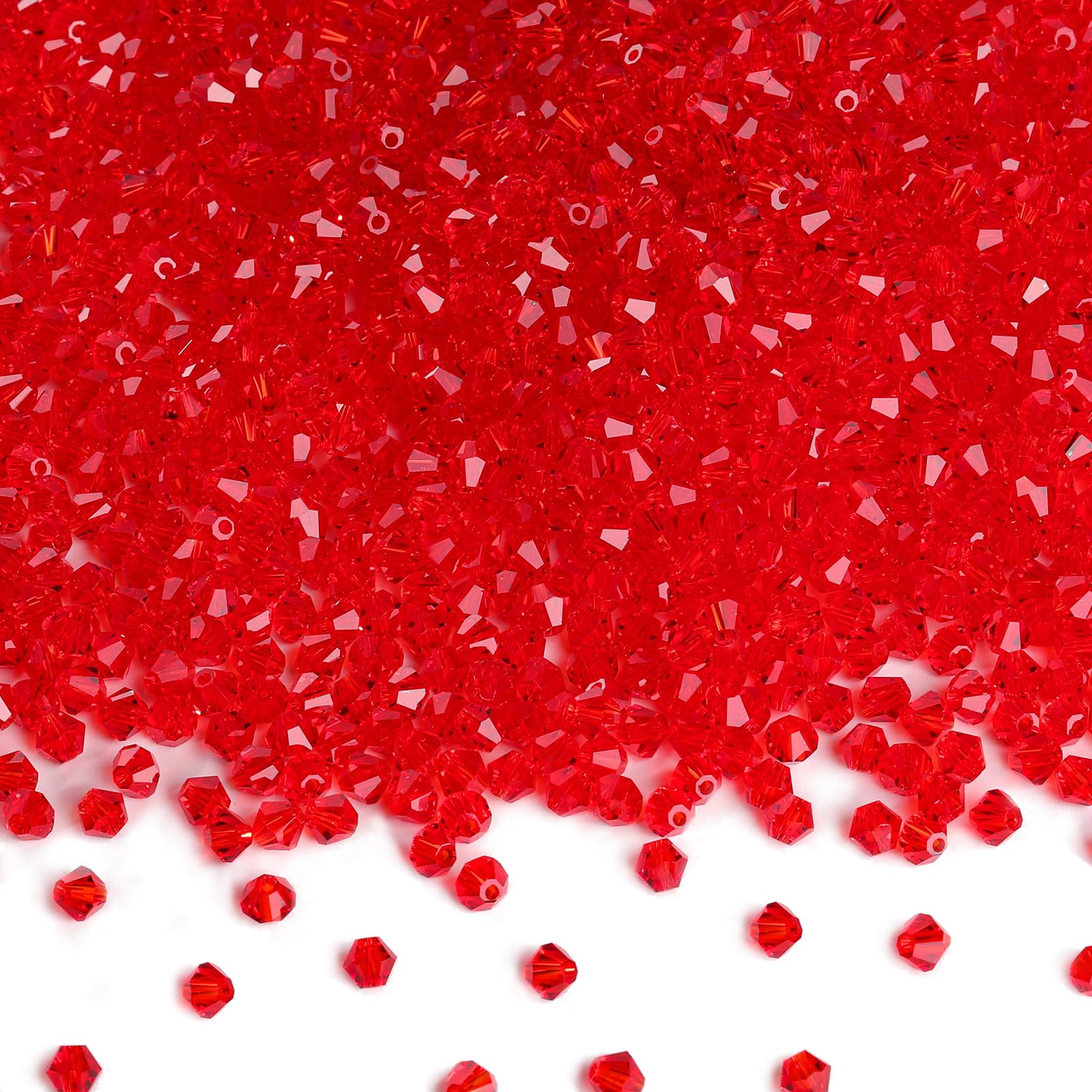 DoDoBeads 720 Pcs 4mm Crystal Bicone Beads - Red, Small Bracelet & Jewellery Making — image 1