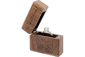 Walnut Wooden Engagement Ring Box for Proposal