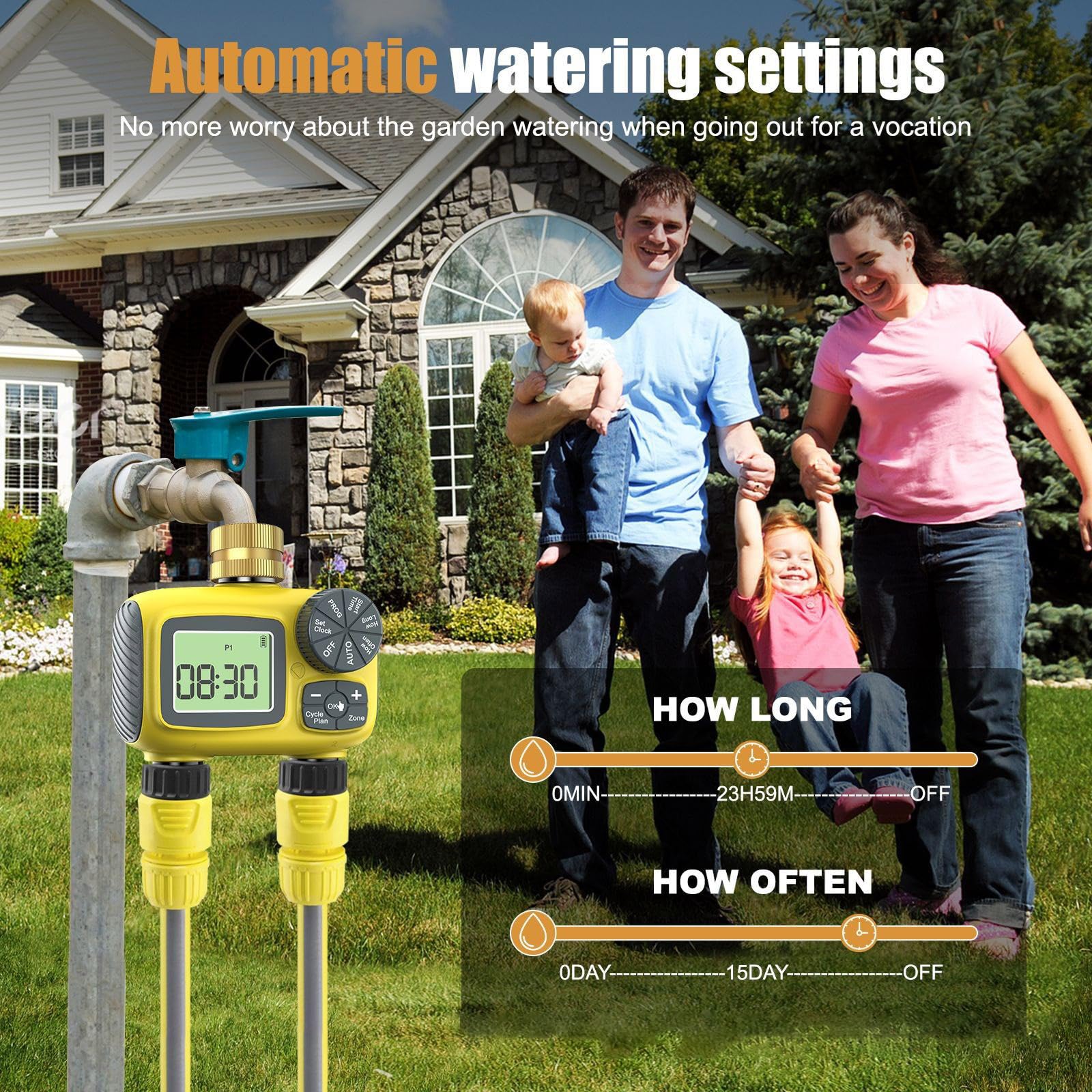 Irrigatore intelligente per auto timer evento acqua irrigazione automatica per impianti interni ed esterni giardino programmabile controllo dell'irrigazione addominale