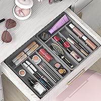 Vista 6 de Simple Houseware Cubiertos para cajones de cocina con 5 compartimentos, color gris