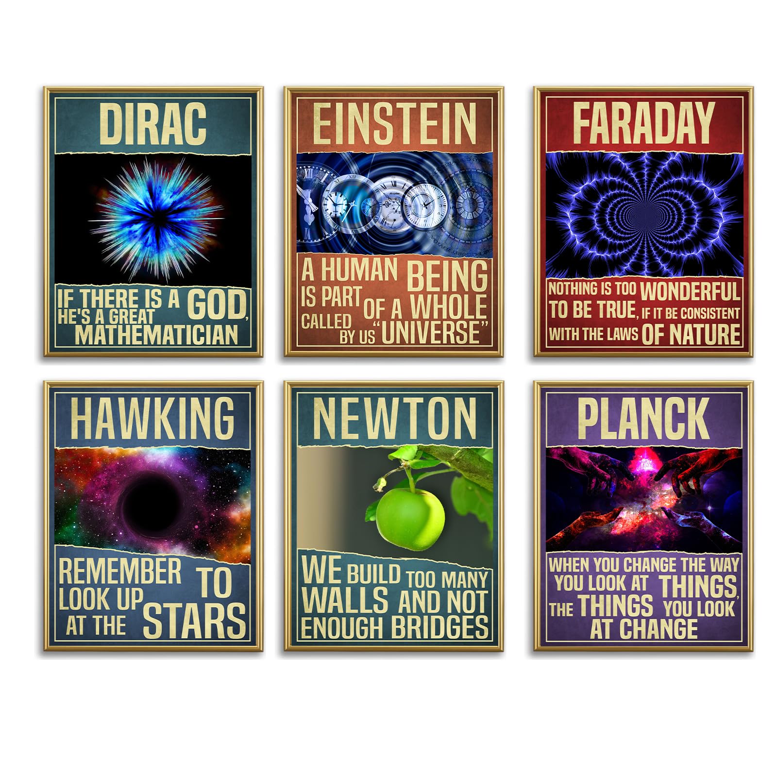 Famous Scientists Motivational Wall Art for Classroom Must Have Decor,Celebrity Inspirational Posters & Prints for School Office Classroom Bulletin Board Playroom Decor
