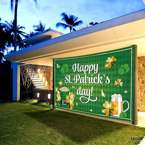 Miniatura 7 de KatchOn, Pancarta extragrande del Día de San Patricio  72 x 44 pulgadas, fondos del día de San Patricio para fotografía  Pancartas de decoración del