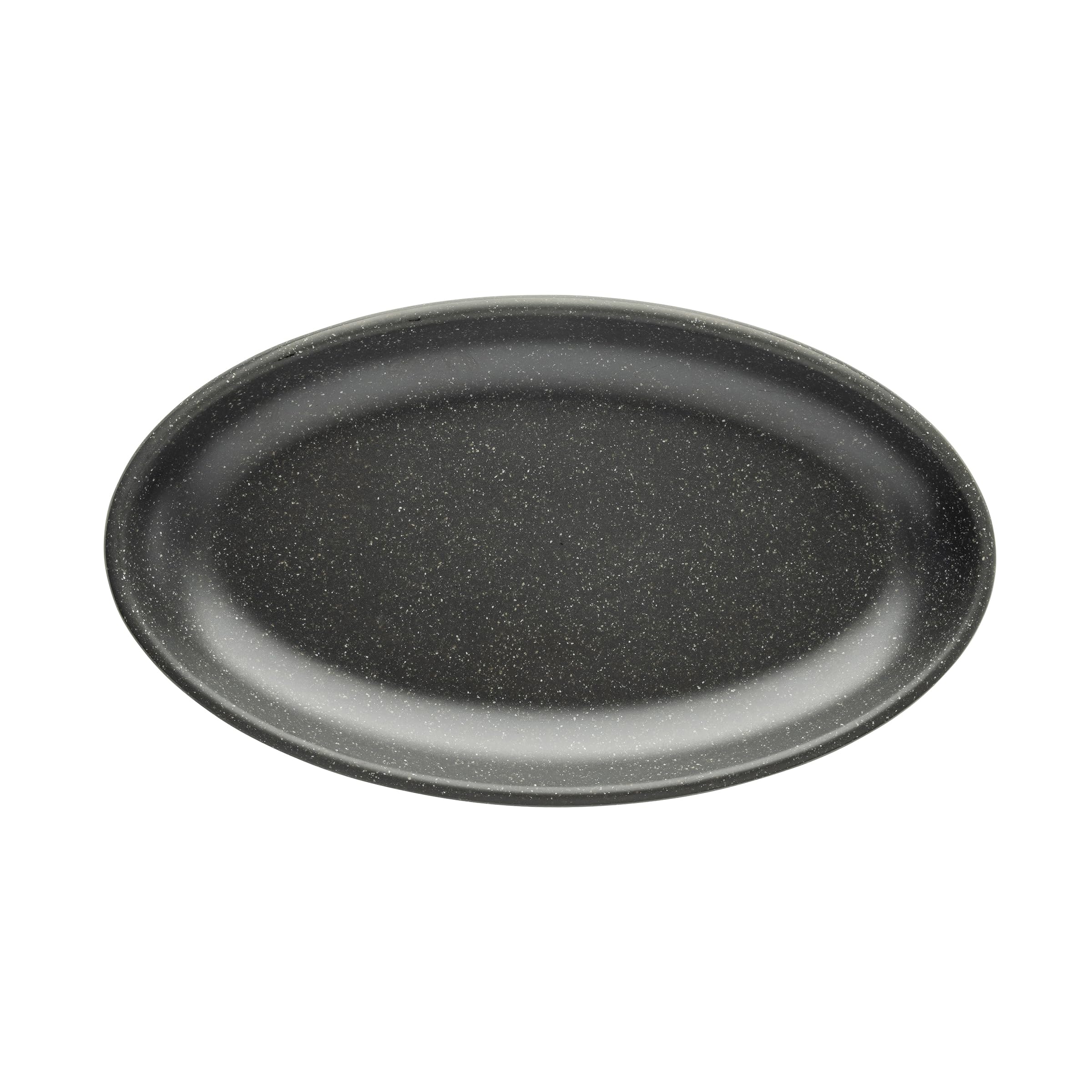 TableCraft Terra Collection™ Oval Serving Plate 7" x 4" x 0.875" Gray with Speckles Melamine, Durable Lightweight Display Plate for Appetizers, Tastings, Small Portions, Modern Serveware