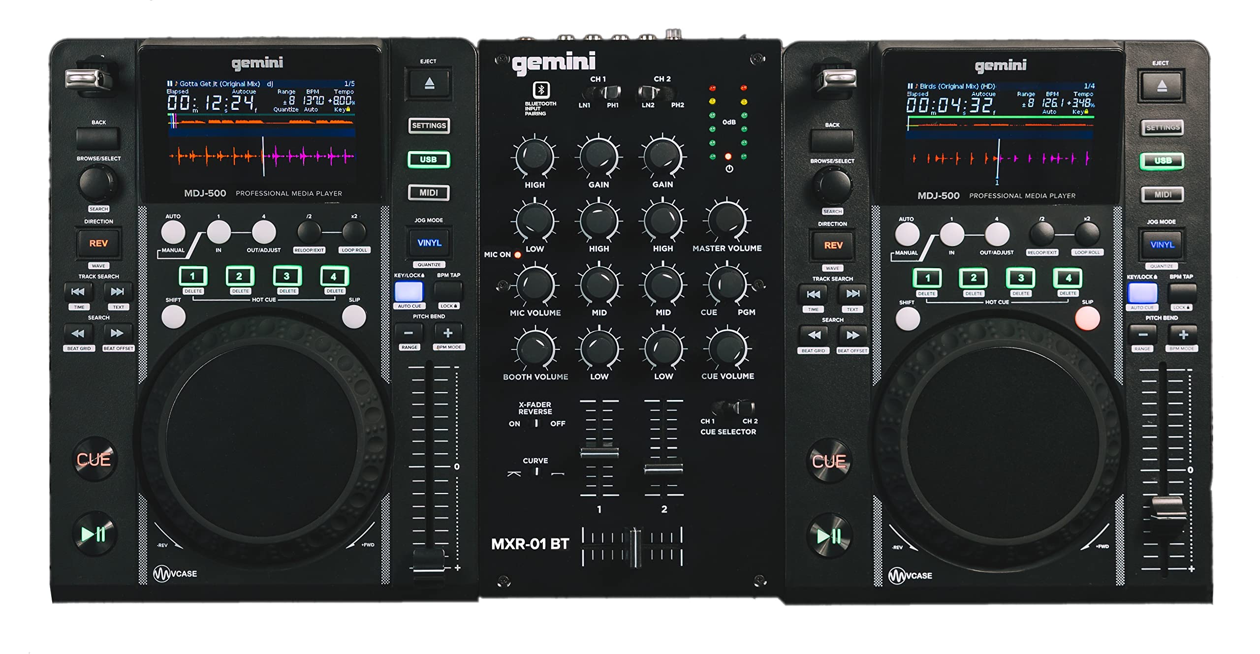 Gemini Sound MXR01BT Professional Bluetooth 2Channel DJ Mixer 3Band