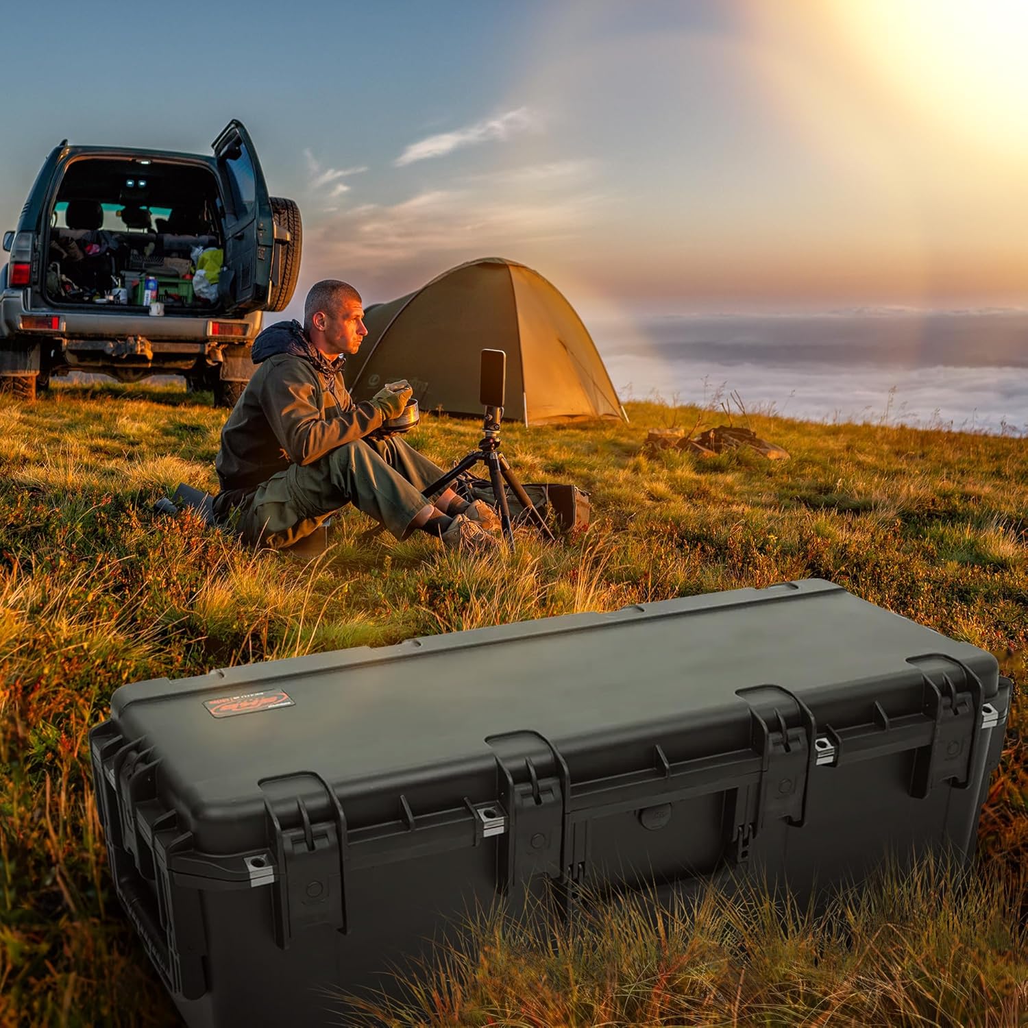 SKB iSeries Waterproof Hard Case Ultimate Camera Equipment and Gear Protection with Think Tank Dividers and Nylex Foam Insert, Black - Image 4