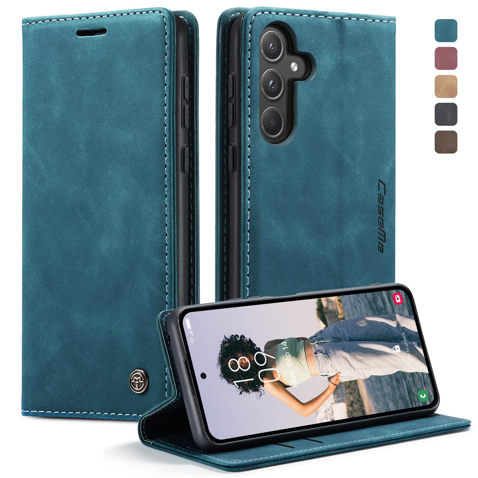 owlhold Handyhülle für iPhone klapphülle Premium hülle Weiches Vintage-Nubukleder Lederhülle