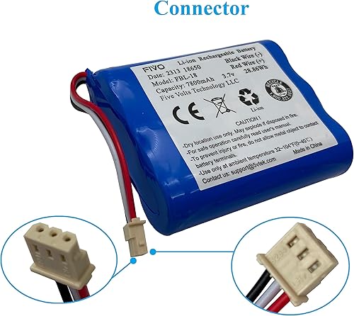 Miniatura 3 de FIVO Batería de repuesto 300-10186 para panel de seguridad inteligente ADT Command 5AIO-1  5AIO-2  5AIO-3  7AIO-1  Honeywell ADT2X16AIO-1