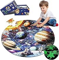 Vista 10 de Rompecabezas del mapa del mundo que brillan en la oscuridad para niños de 4 a 6 años, 70 piezas, rompecabezas grandes de globo de piso para niños