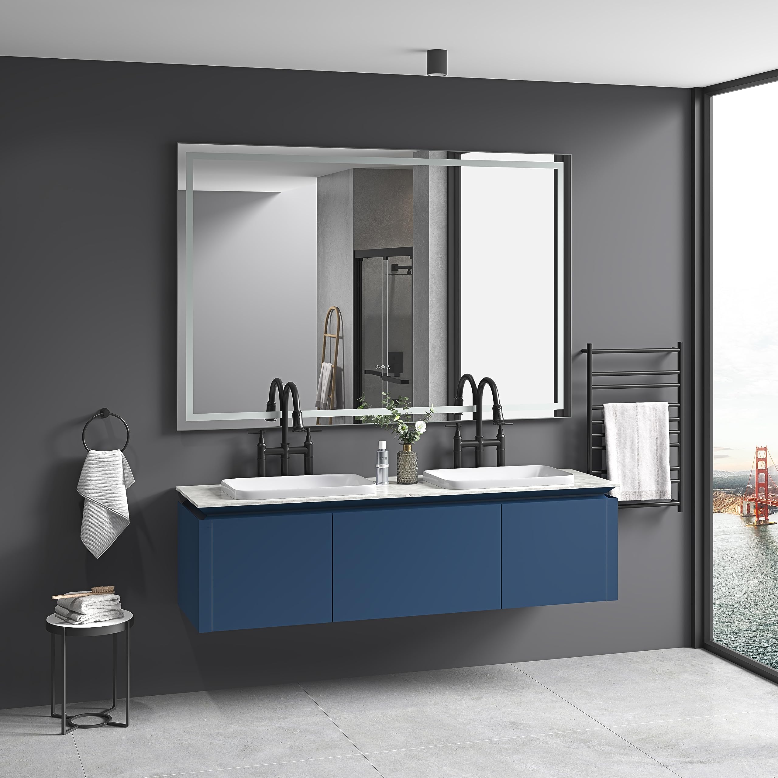 48x32 Inch LED Bathroom Mirror With Lights - Anti-Fog, Dimmable, Touch Control, Memory Function, Tempered Glass - View #13