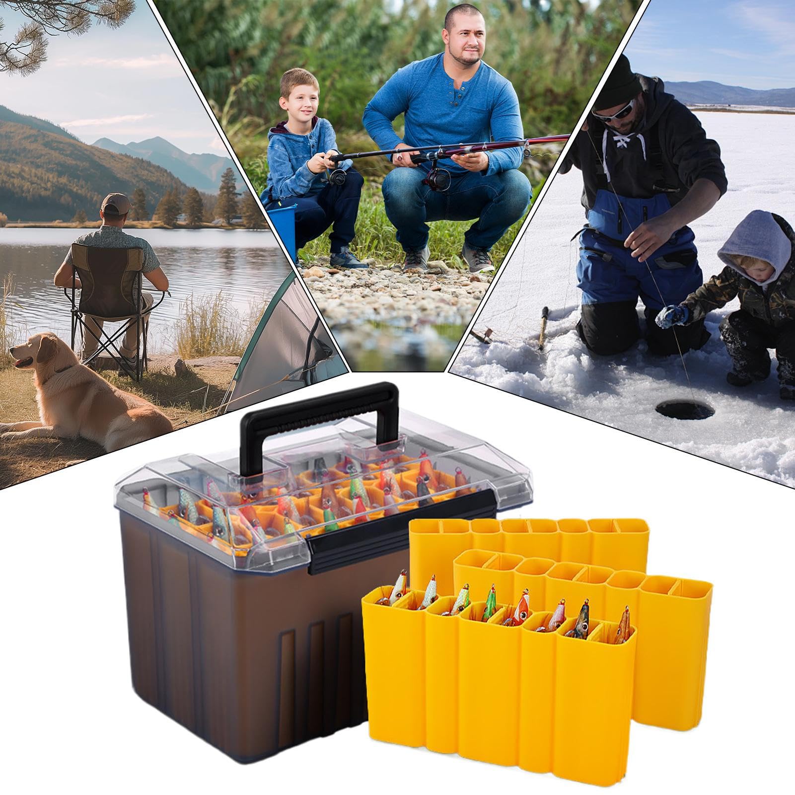 Cebo Organizador Pesca | de almacenamiento portátil con transparente