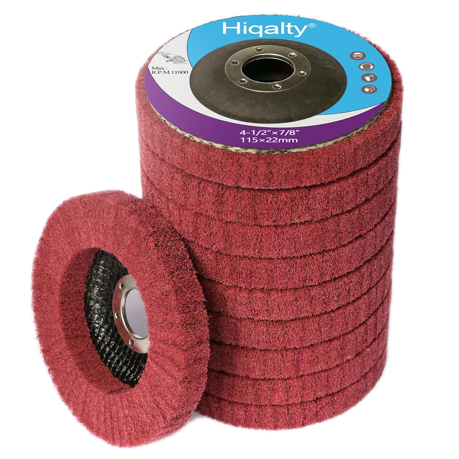 15Pcs 4.5" x 7/8" Nylon Fiber Flap Disc Polishing Grinding Wheel,Scouring pad Buffing Wheel for Angle Grinder