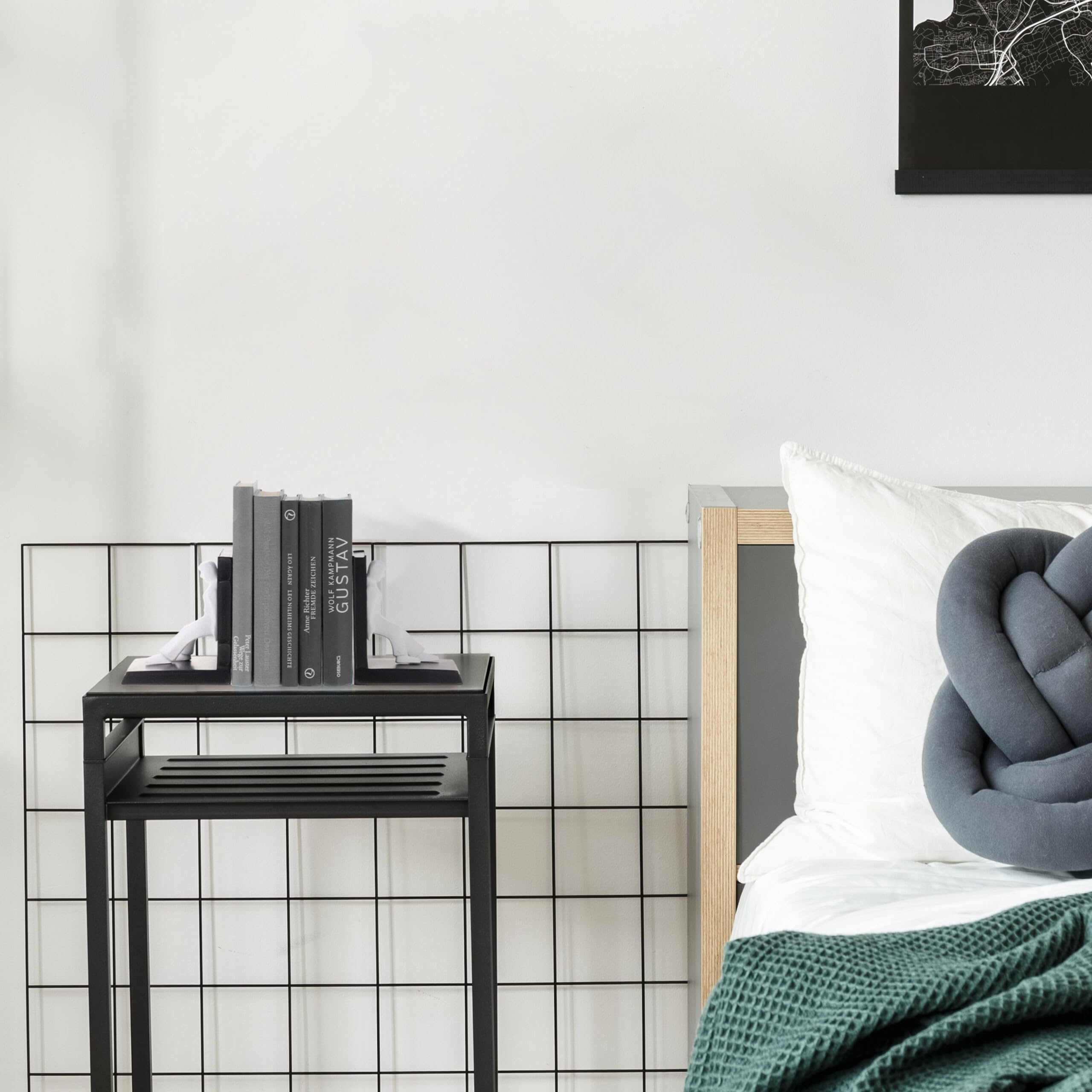Relaxdays Lot de 2 Serre-Livres, Figurine Homme, HxLxP: 14,5x12x9,5 cm, décoratif, résine Artificielle, Noir - Blanc