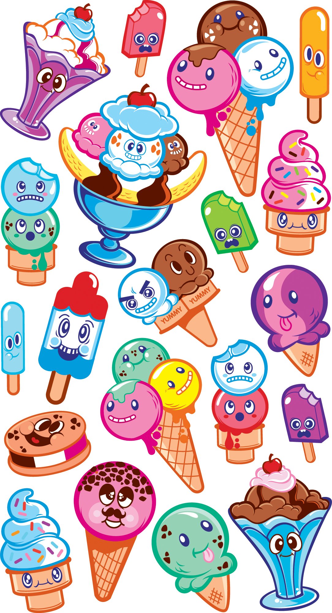 EK Success Brands Sticko Stickers, Ice Cream Friends