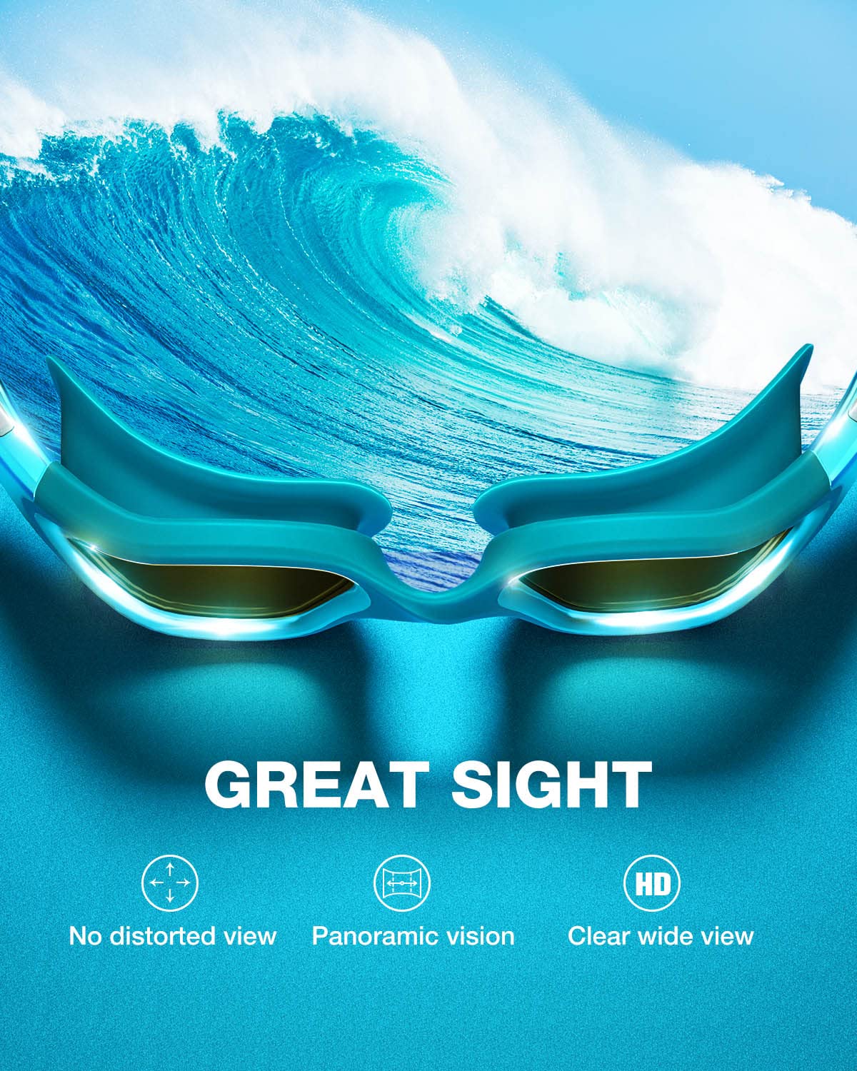 ZIONOR G1MINI Ultra Lunettes de natation polarisées confortables pour enfants - Anti-buée - Protection UV - Pour filles et garçons (années 3 à 14)