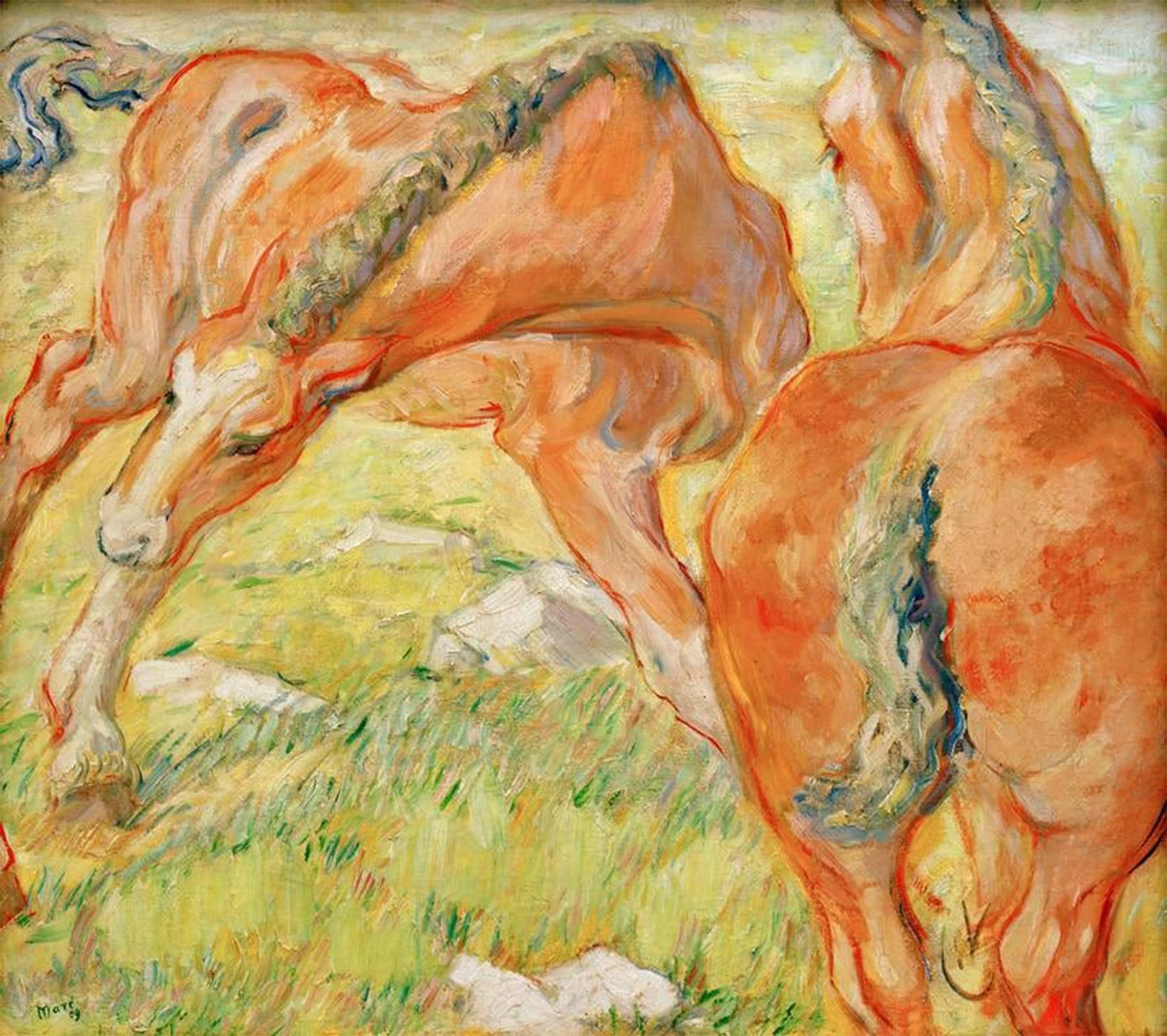 POSTERIIk Famous Print Pop Art Wall Art Graffiti Mother Horse and Foal by Marc Art Prints for Home Decor 60x90cm