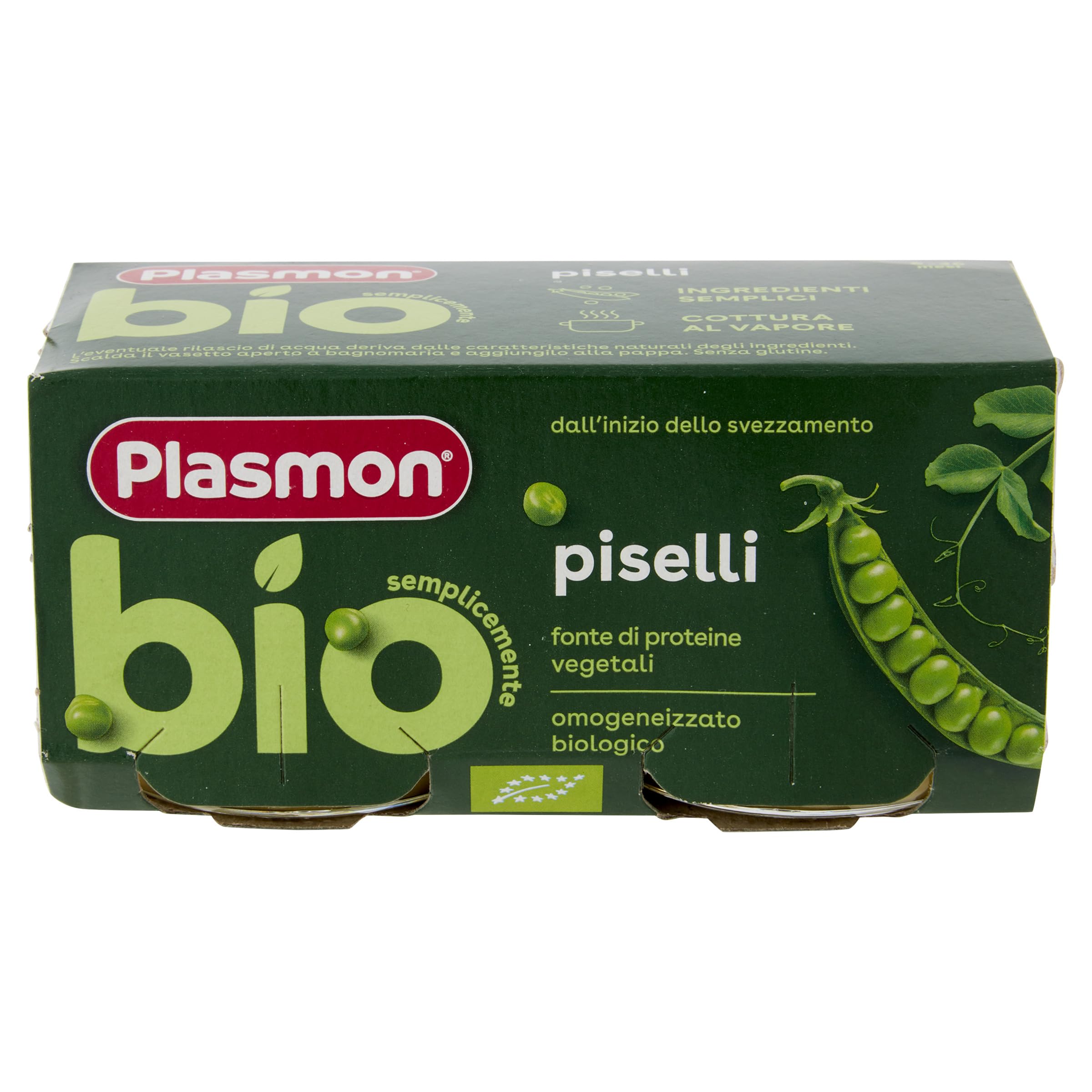 Plasmon BIO Omogeneizzato Piselli 2X80g (12 Confezioni)