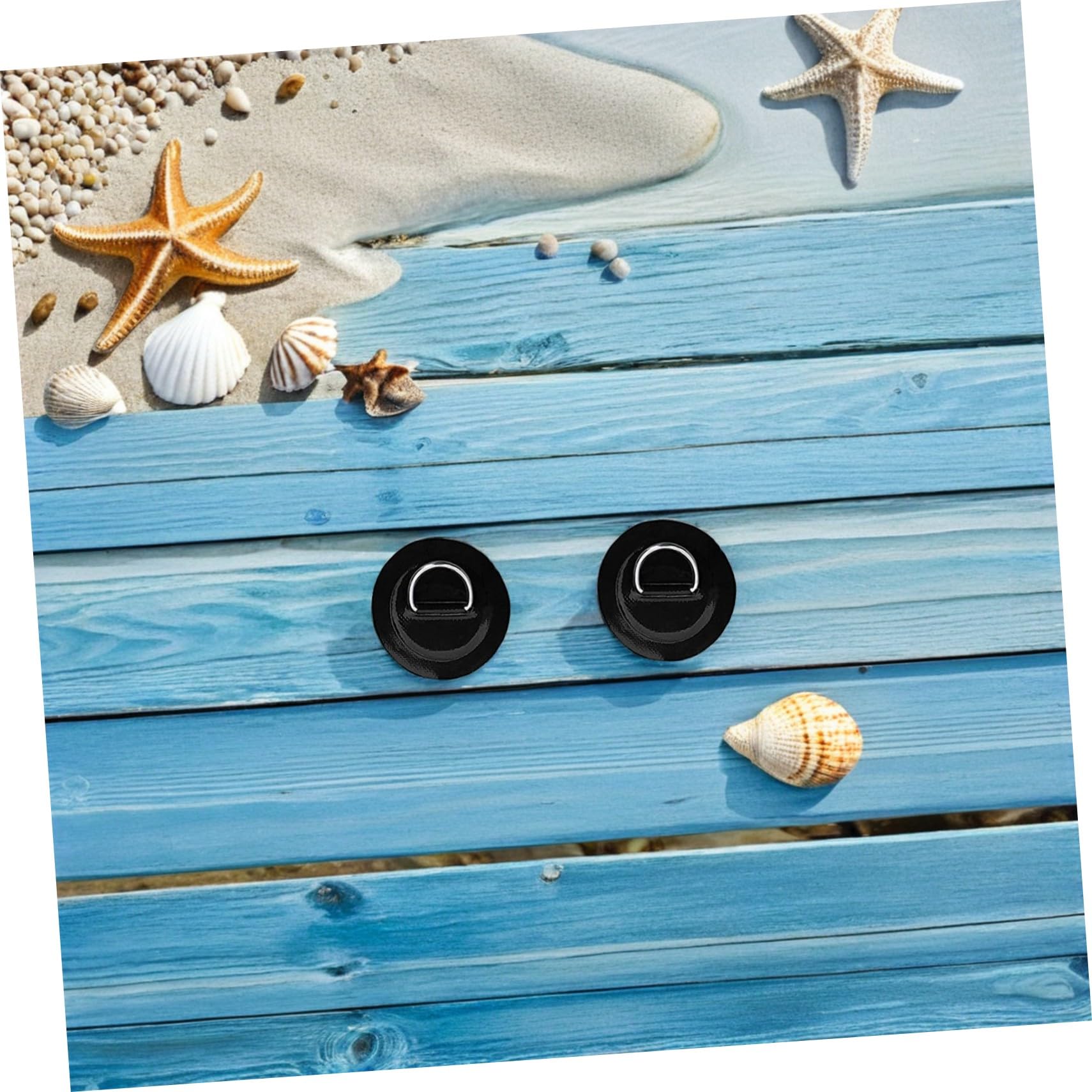 PRETYZOOM 2 Juegos Anillas D de Acero Inoxidable para Kayak Inflable Kit de Cuerdas Elásticas con Parche de PVC Antideslizante Accesorios para Tablas de Paddle Surf y