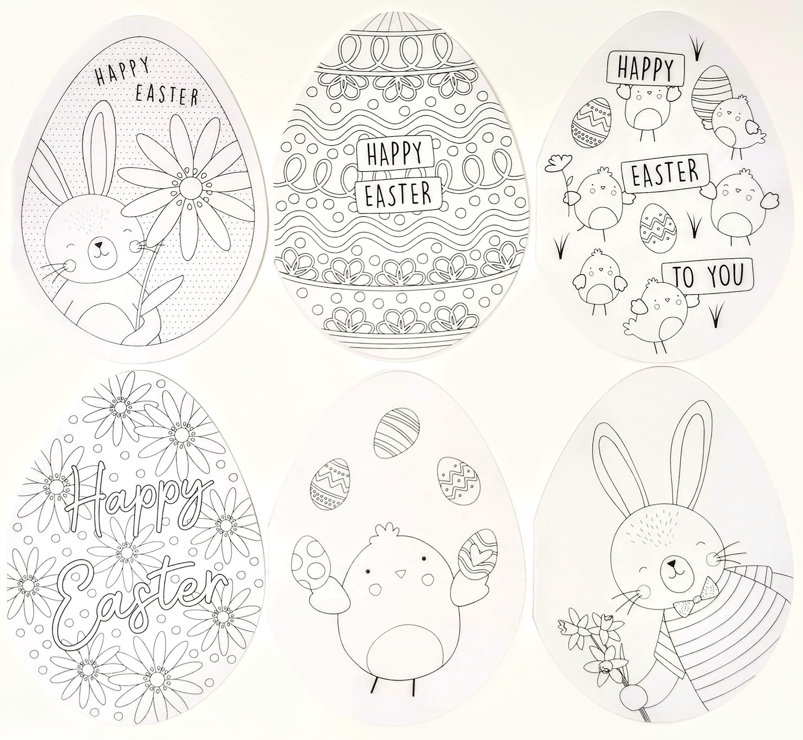 12 Colour Your Own Easter Cards with Envelopes - Craft