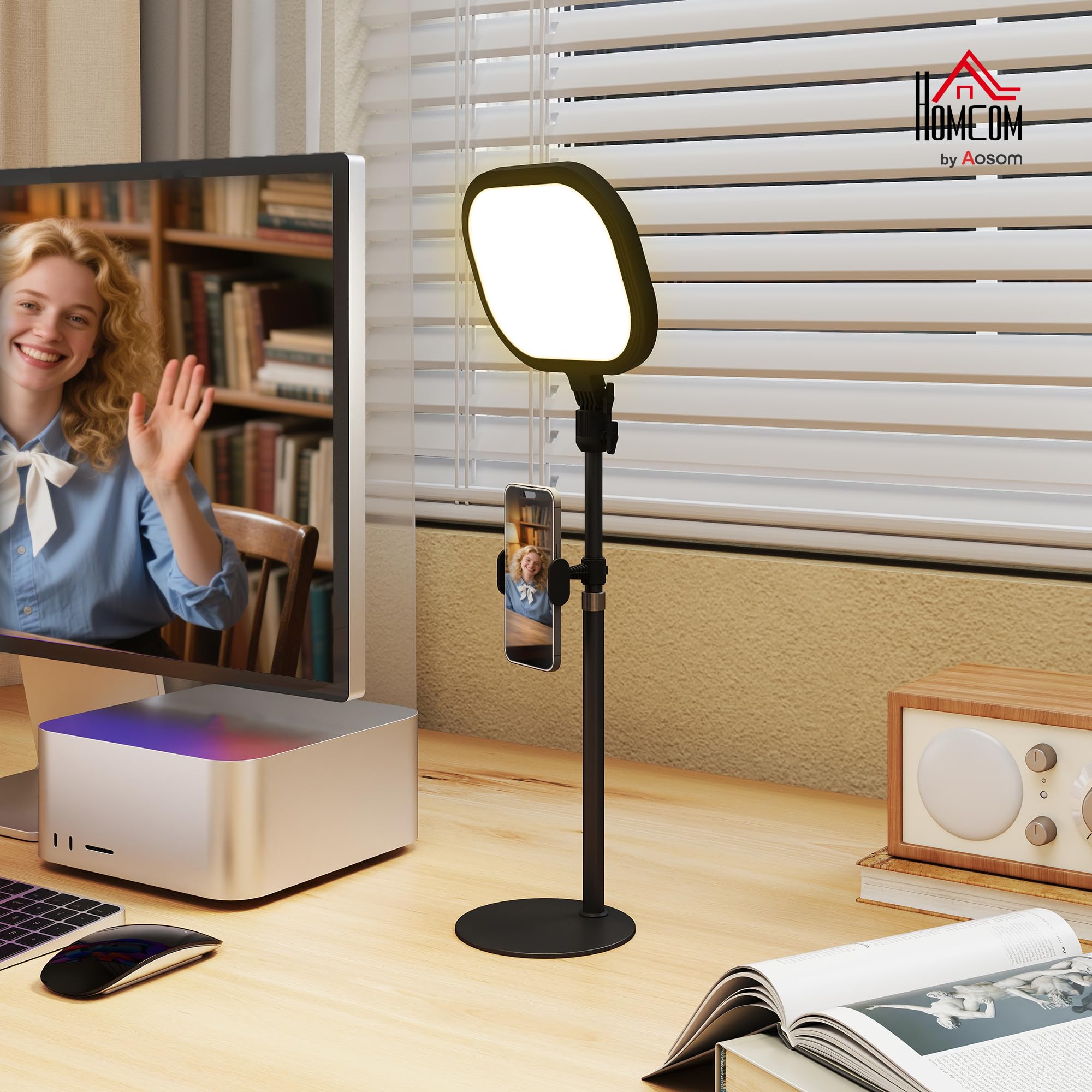 Image secondaire de Lampe de Bureau LED Dimmable HOMCOM avec Support Téléphone