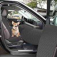Bilisin Dog Car Seat Cover with Front Passenger Door Protector - Waterproof Non-Slip Pet Hammock for Cars & SUVs, Black