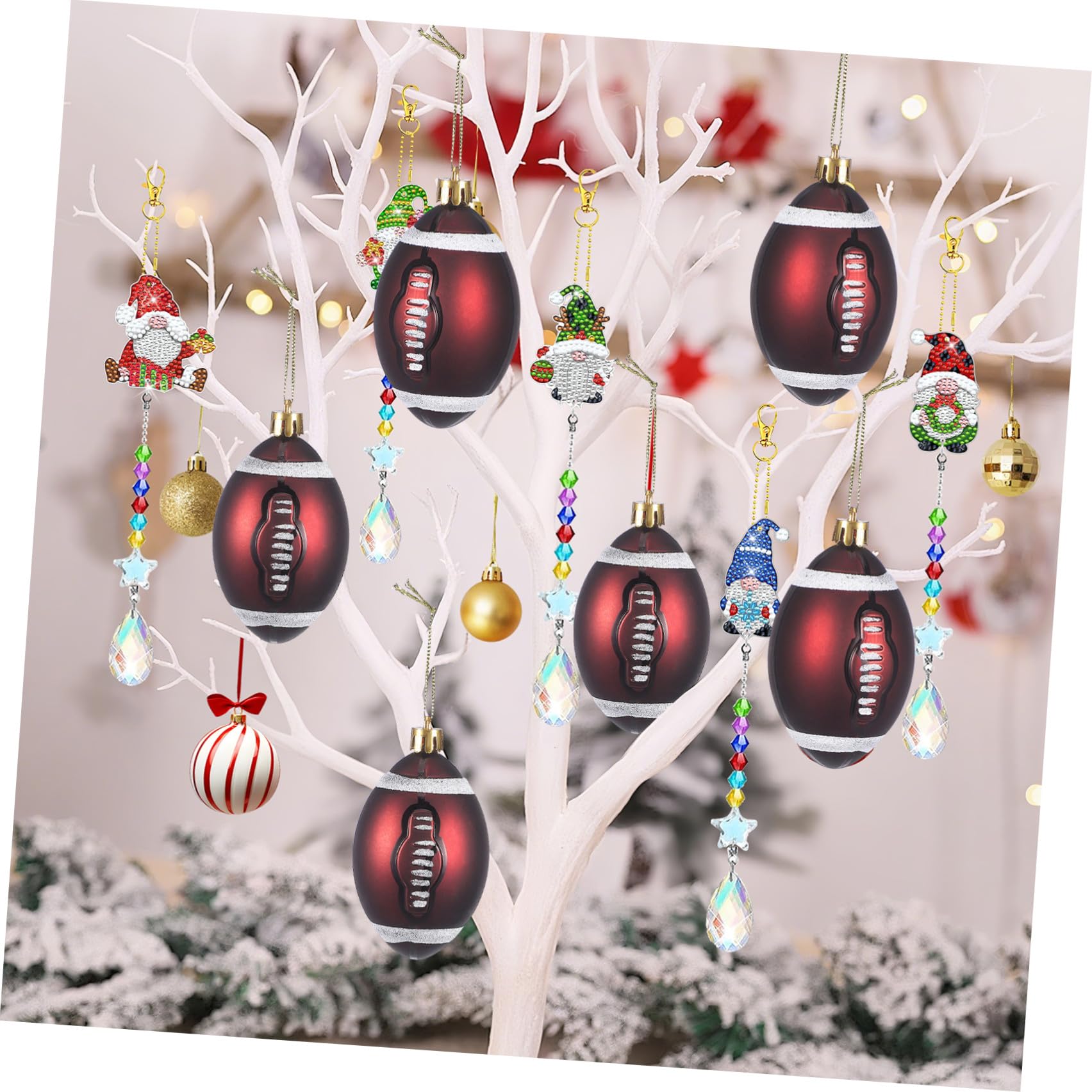 6 Pezzi Palline Natalizie Decorative 6cm in Plastica per Feste