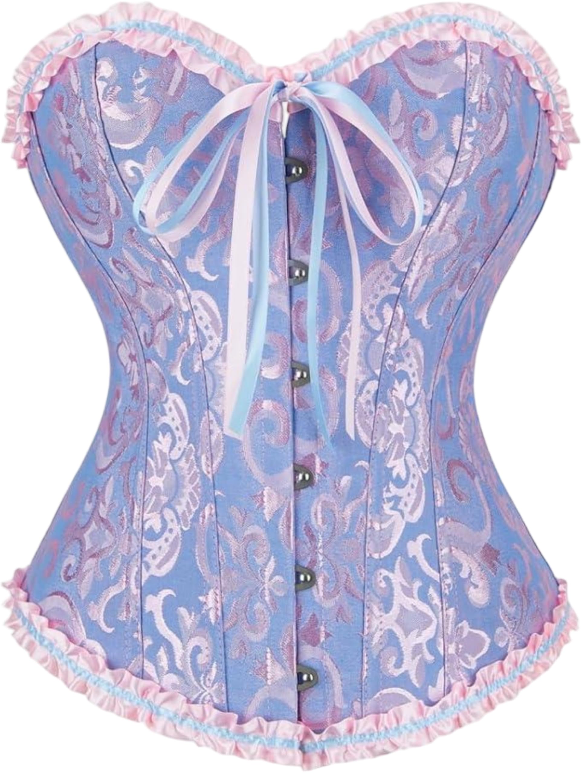 JoyPeak Corset Tops for Women,Lace Bustier Corset Lingerie top,Renaissance Overbust Corset Push Up Bodysuit
