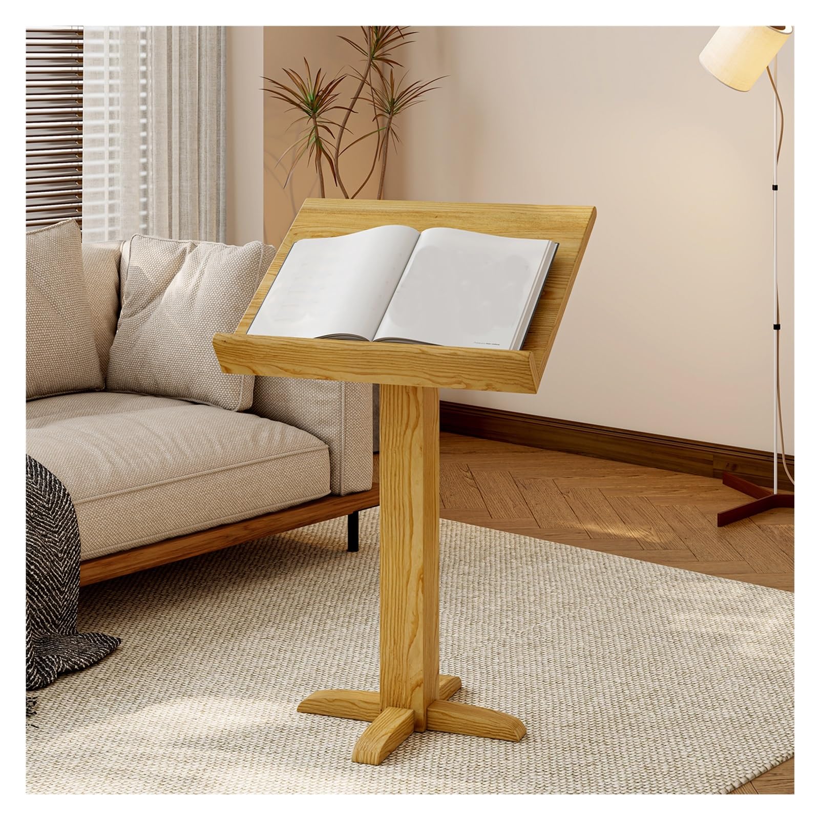 Pionowy Stojak Do Czytania, Stojak Do Czytania Z Litego Drewna, Pulpit Na Nuty, Stojak Na Gazety I Czasopisma Biblioteczne. Do Czytania(Color2)