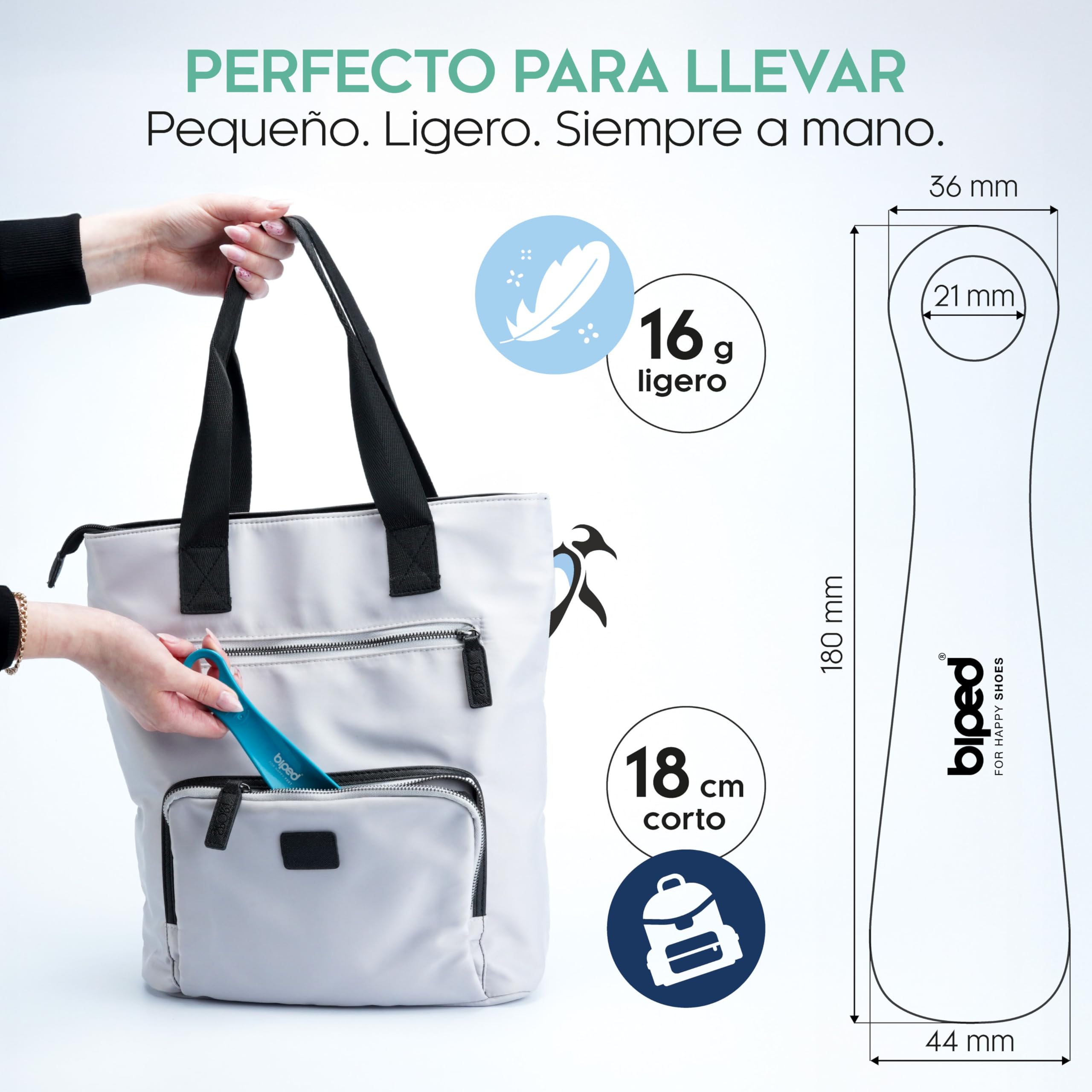 biped juego de 3 calzadores de plástico 18 cm – Mini cuernos de zapato de viaje ergonómicos – Accesorio práctico y compacto para niños y adultos z1570